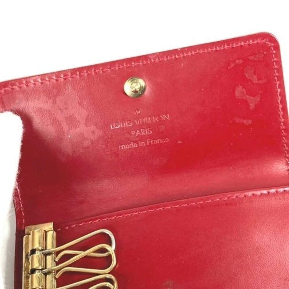 LOUIS VUITTON M91211 MonogramVernis Multicles4 key 4p Key Case Pomdamul Red - Picture 7 of 11